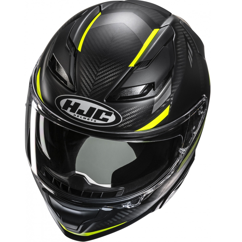 Casco integral de moto HJC F71 CARBON Esira MC3HSF negro-amarillo fluo