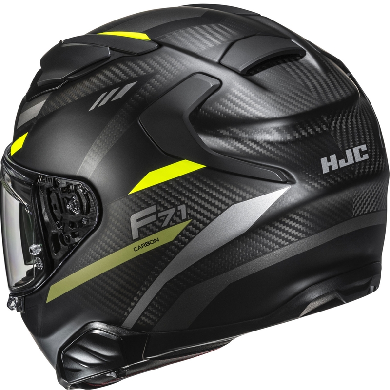 Casco integral de moto HJC F71 CARBON Esira MC3HSF negro-amarillo fluo