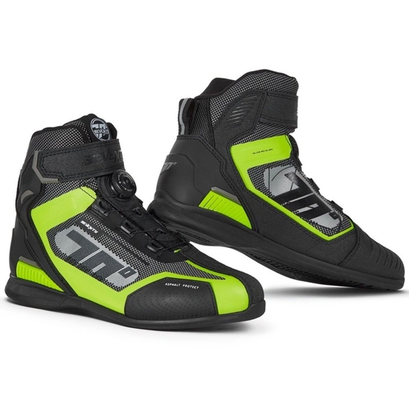 Botas de moto SEVENTY DEGREES SD-BR3 Veloce PRO negro-amarillo fluo