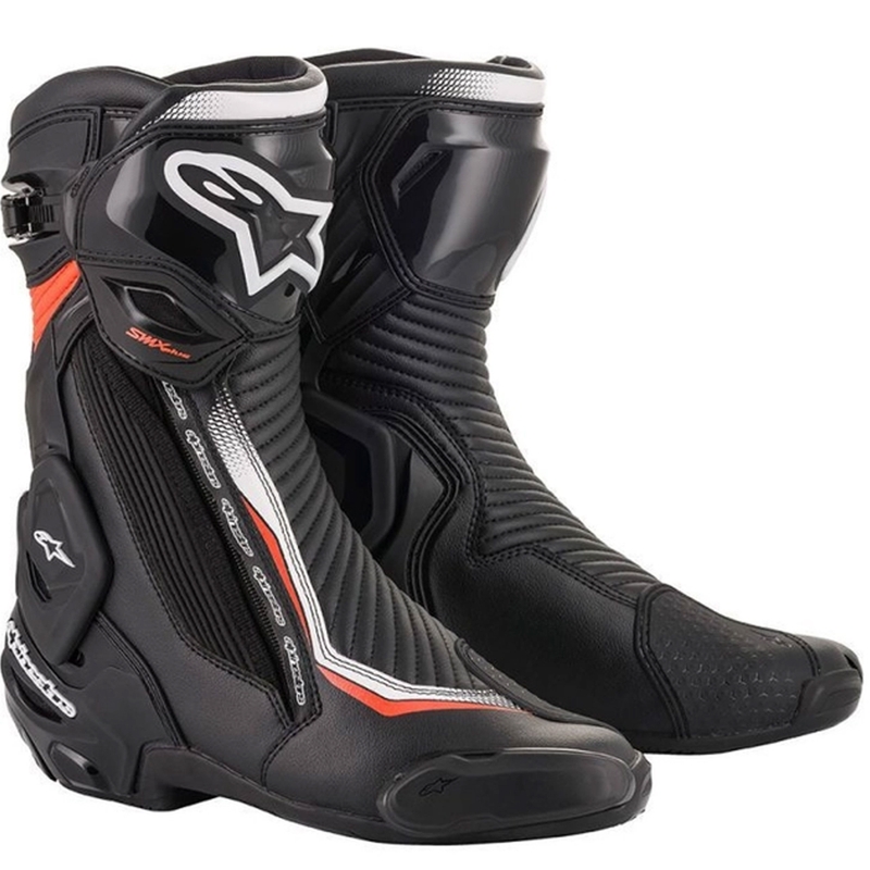 Botas de moto Alpinestars SMX Plus 2 negro-blanco-rojo fluo