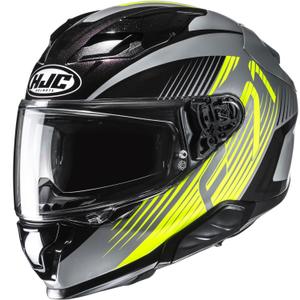 Casco integral de moto HJC F71 Catos MC3H negro-gris-amarillo fluo