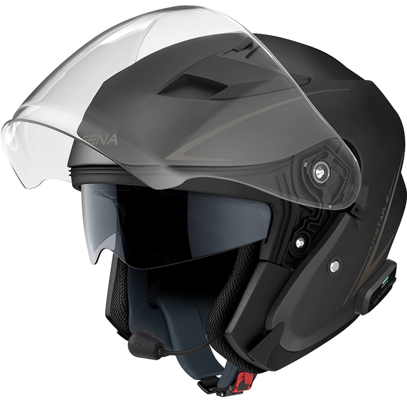 Casco de moto jet SENA Outstar S negro mate