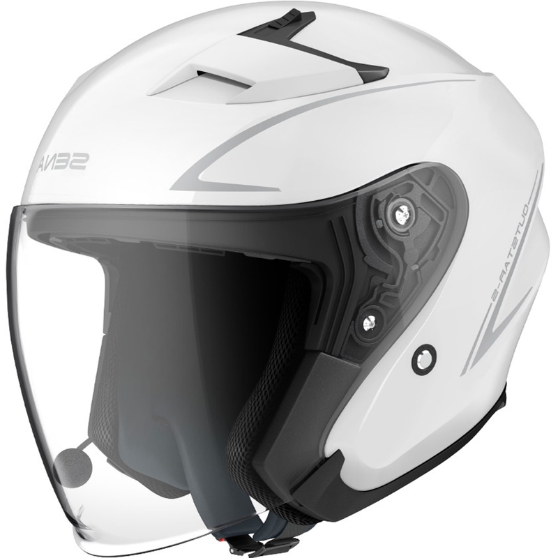 Casco de moto abierto SENA Outstar S blanco brillante