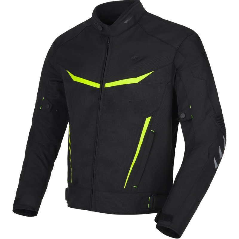 Chaqueta de moto RSA Runway negra-amarilla fluorescente