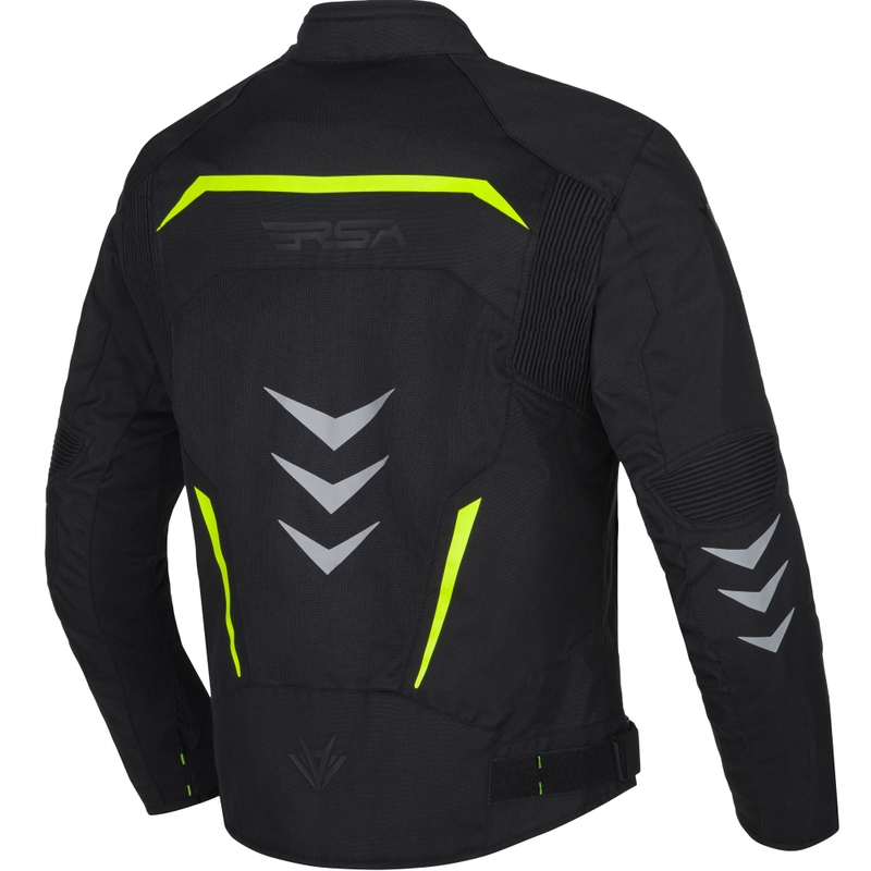 Chaqueta de moto RSA Runway negra-amarilla fluorescente