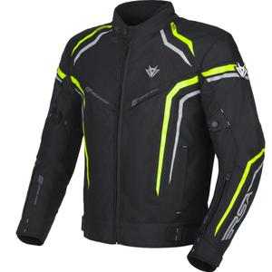 Chaqueta de moto RSA Compact 2 en negro, gris y amarillo fluorescente