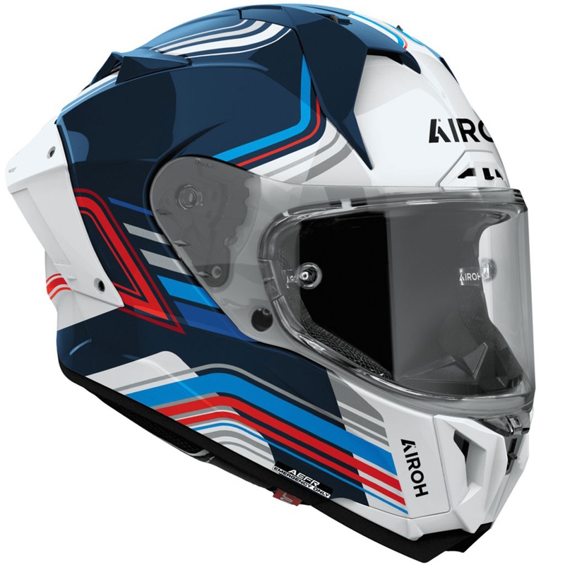 Casco integral de moto Airoh GP800 Hurricane azul-blanco brillante