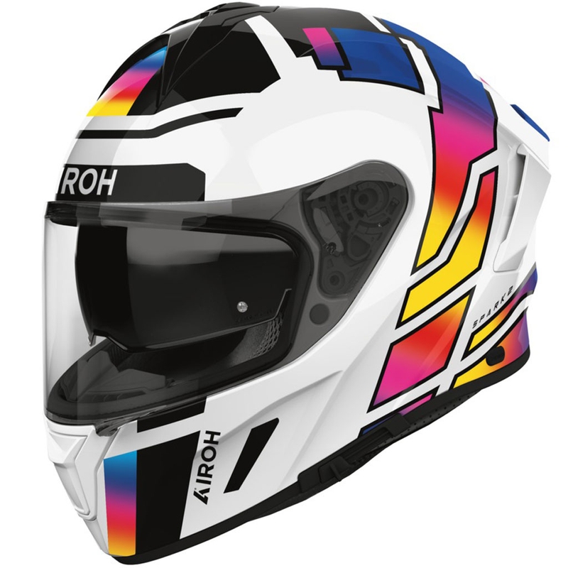 Casco integral de moto Airoh SPARK 2 con diseño arcoíris brillante