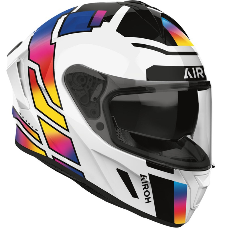 Casco integral de moto Airoh SPARK 2 con diseño arcoíris brillante