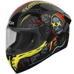 Casco integral de moto Airoh CONNOR Double Face negro brillante-amarillo