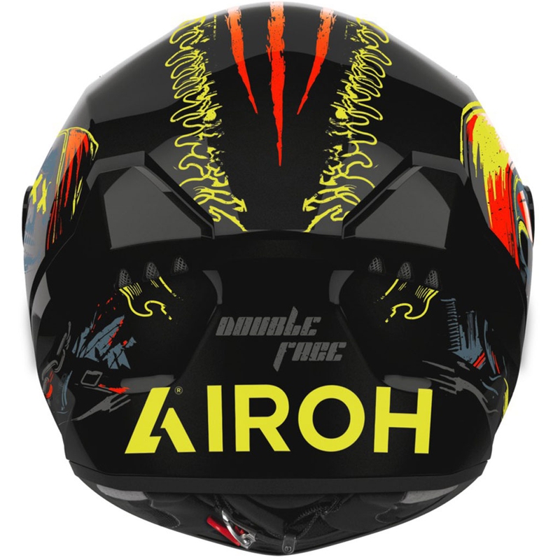 Casco integral de moto Airoh CONNOR Double Face negro brillante-amarillo