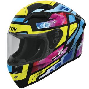 Casco integral de moto Airoh CONNOR Stellar en amarillo-azul-rosa-negro brillante