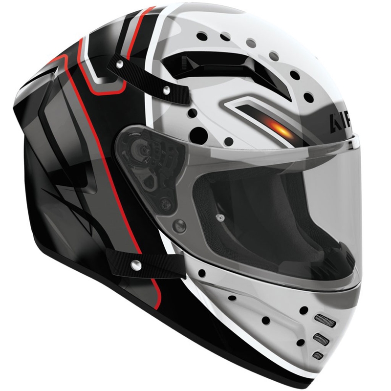 Casco integral de motocicleta Airoh CONNOR Masker gris-negro brillante