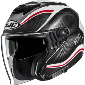 Casco de moto jet HJC i31 Depe MC1 negro-blanco-rojo