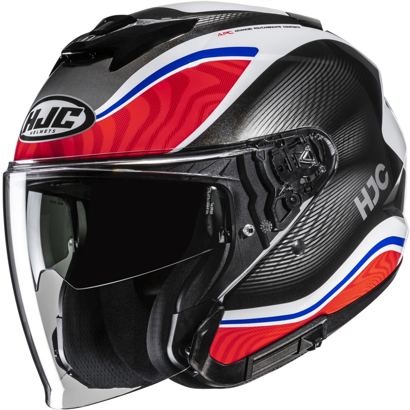 Casco jet para moto HJC i31 Depe MC21 negro-blanco-rojo-azul