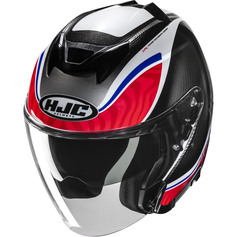 Casco jet para moto HJC i31 Depe MC21 negro-blanco-rojo-azul