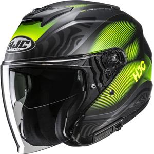 Casco jet para moto HJC i31 Depe MC3HSF negro-amarillo fluo