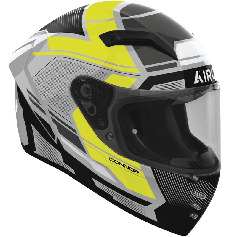 Casco integral de moto Airoh CONNOR Ego amarillo fluorescente brillante