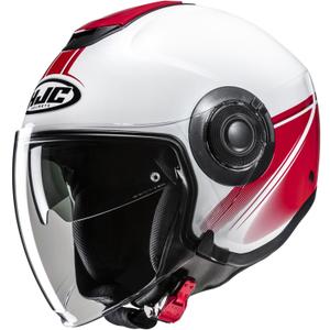 Casco de moto jet HJC i40N Vision MC1 blanco-rojo