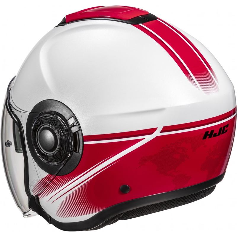 Casco de moto jet HJC i40N Vision MC1 blanco-rojo