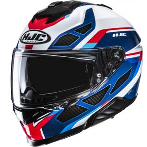 Casco integral de moto HJC i71 Zest MC21 azul-blanco-rojo