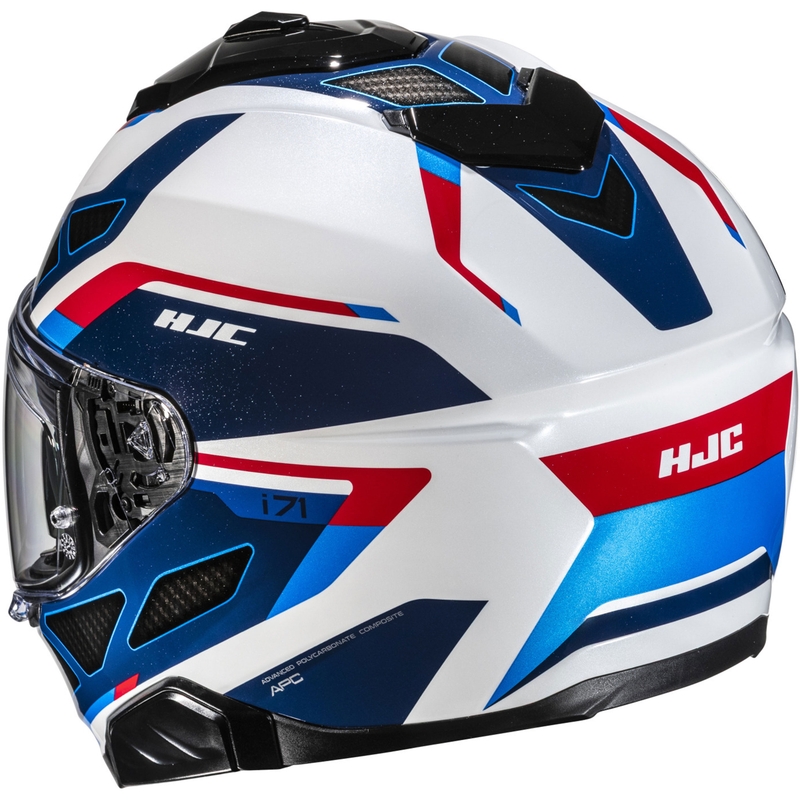 Casco integral de moto HJC i71 Zest MC21 azul-blanco-rojo