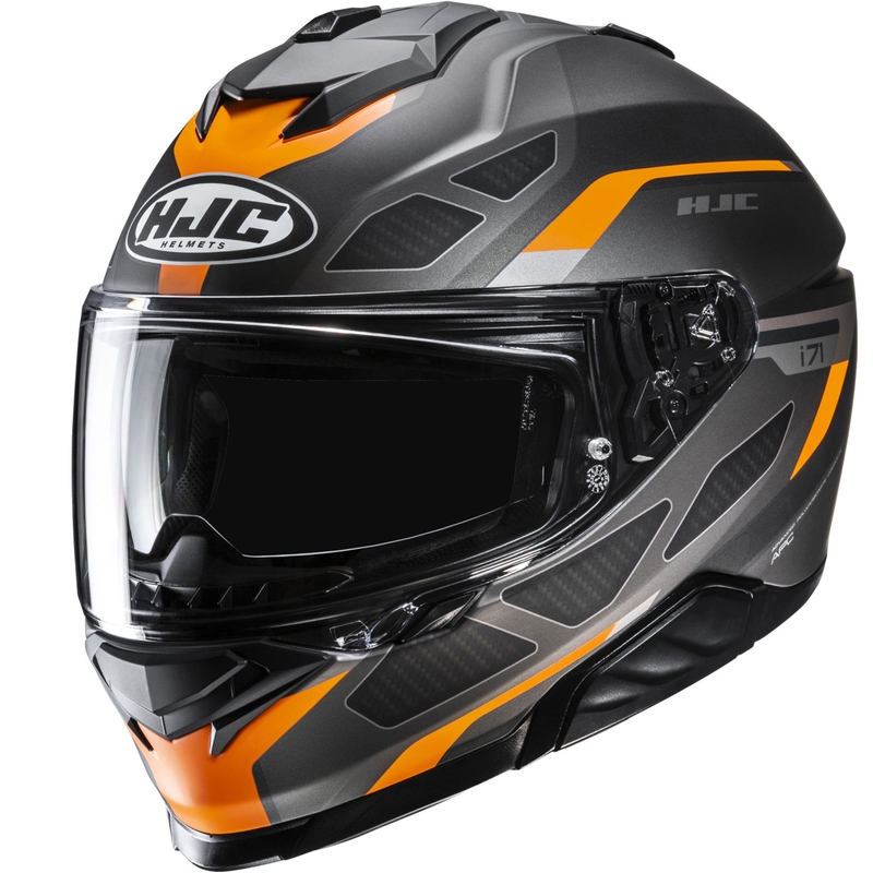 Casco integral de moto HJC i71 Zest MC7SF gris-negro-naranja