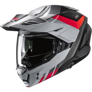 Casco de moto abatible HJC i80 Imes MC1SF gris-negro-rojo