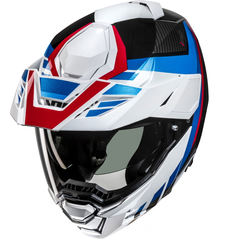Casco de moto abatible HJC i80 Imes MC21 negro-blanco-azul-rojo