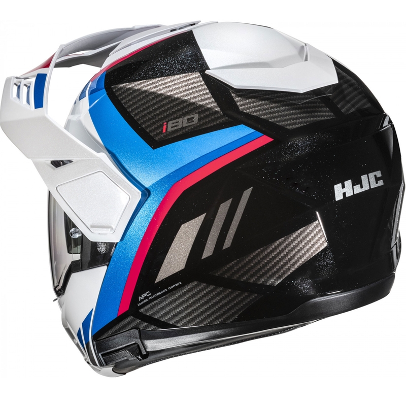 Casco de moto abatible HJC i80 Imes MC21 negro-blanco-azul-rojo