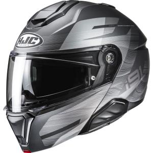 Casco de moto abatible HJC i91 Dusk MC5SF negro-gris