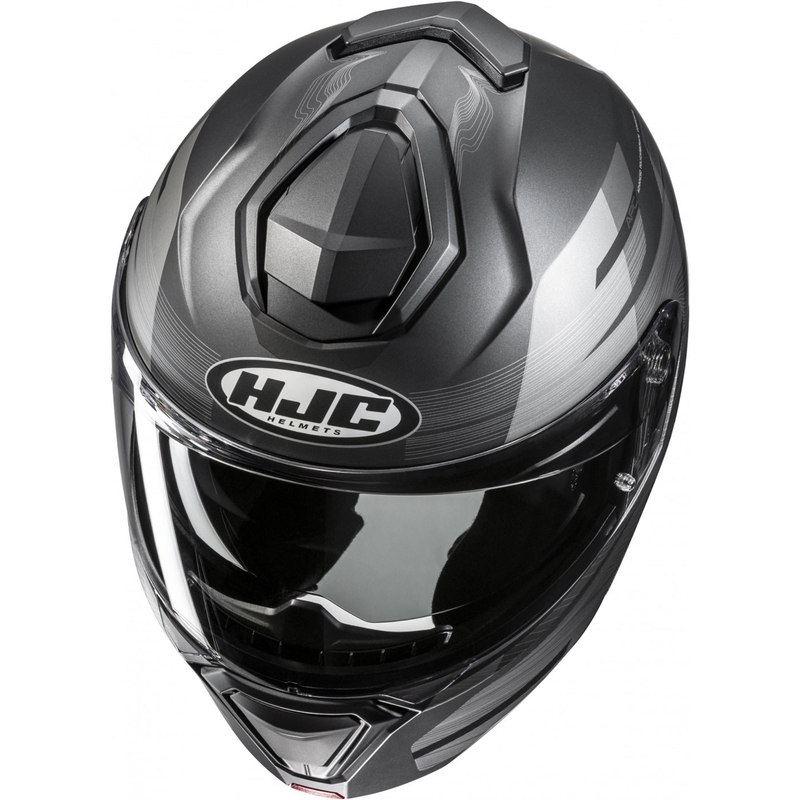 Casco de moto abatible HJC i91 Dusk MC5SF negro-gris