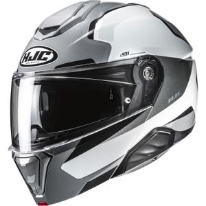Casco de moto abatible HJC i91 Felio MC5 gris-blanco
