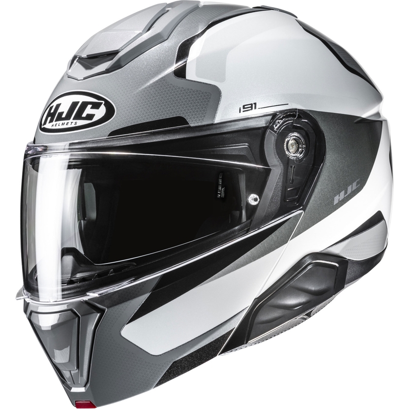Casco de moto abatible HJC i91 Felio MC5 gris-blanco