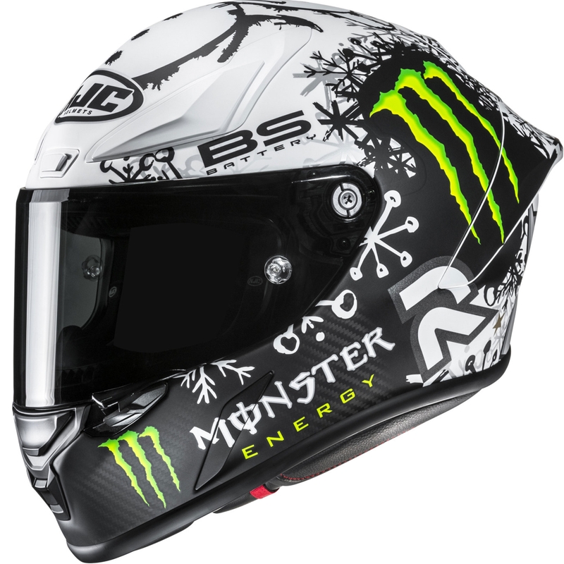 Casco integral de moto HJC RPHA 1 V2 CARBON Snow Diablo MC10SF negro-blanco