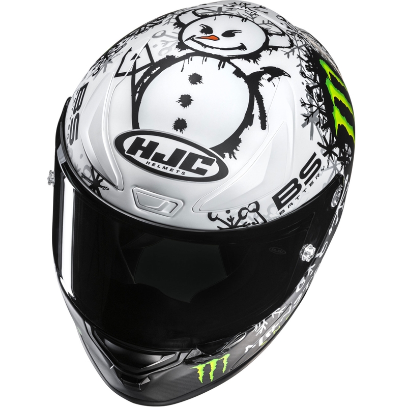Casco integral de moto HJC RPHA 1 V2 CARBON Snow Diablo MC10SF negro-blanco