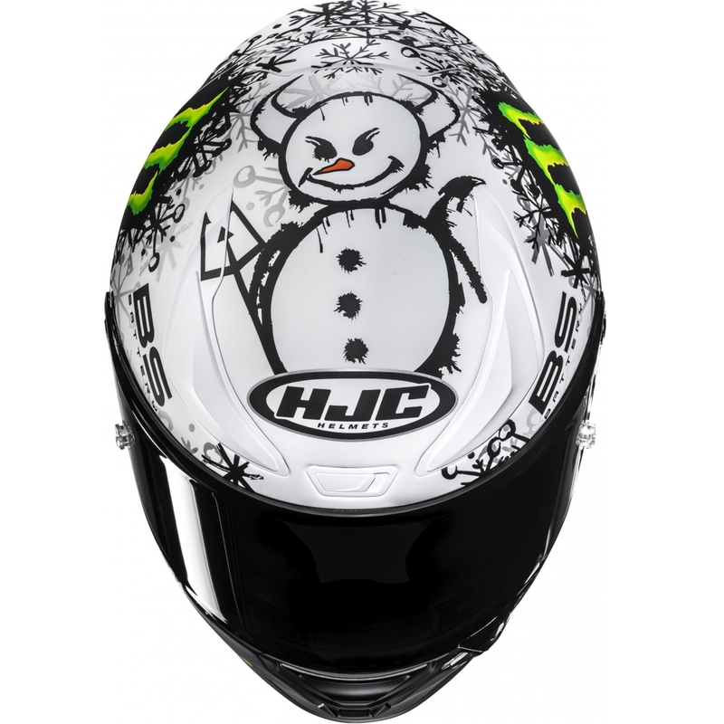 Casco integral de moto HJC RPHA 1 V2 CARBON Snow Diablo MC10SF negro-blanco