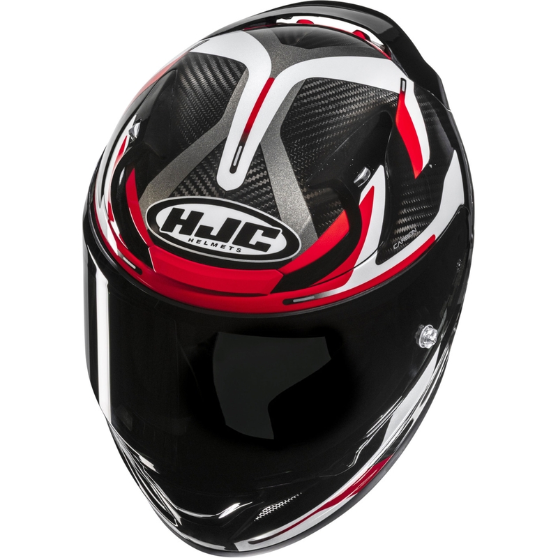 Casco integral de moto HJC RPHA 12 CARBON Xentra MC1 negro-blanco-rojo