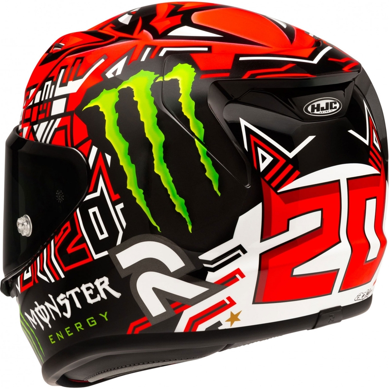 Casco integral de moto HJC RPHA 12 Quartararo Replica II MC1 rojo-negro