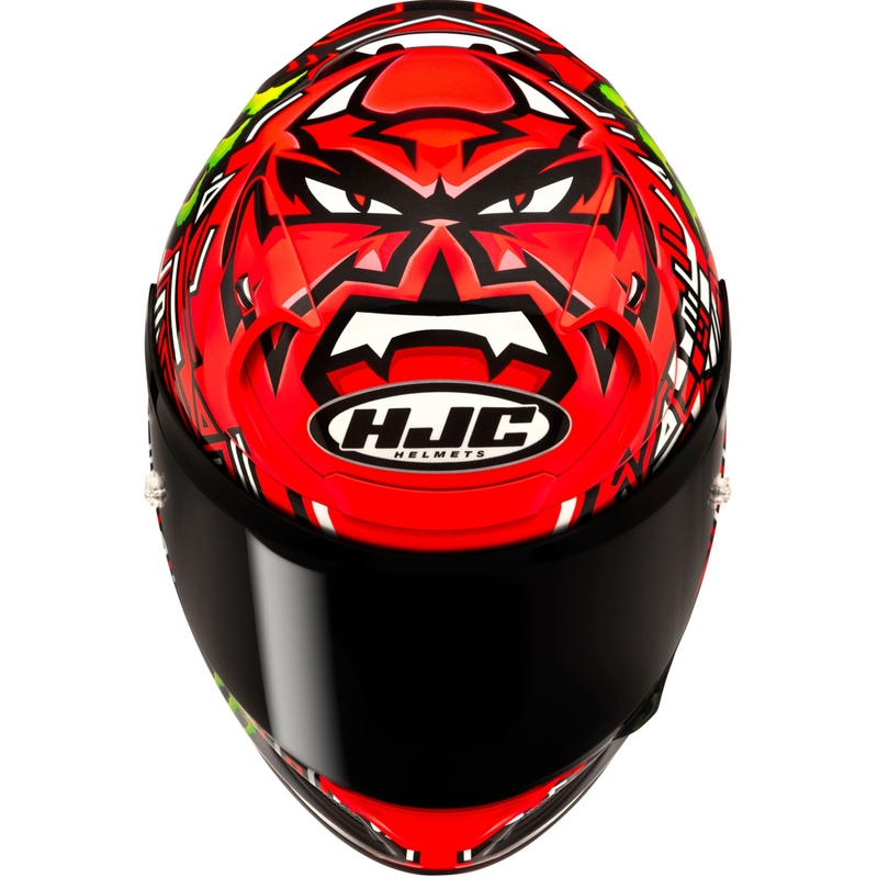 Casco integral de moto HJC RPHA 12 Quartararo Replica II MC1 rojo-negro