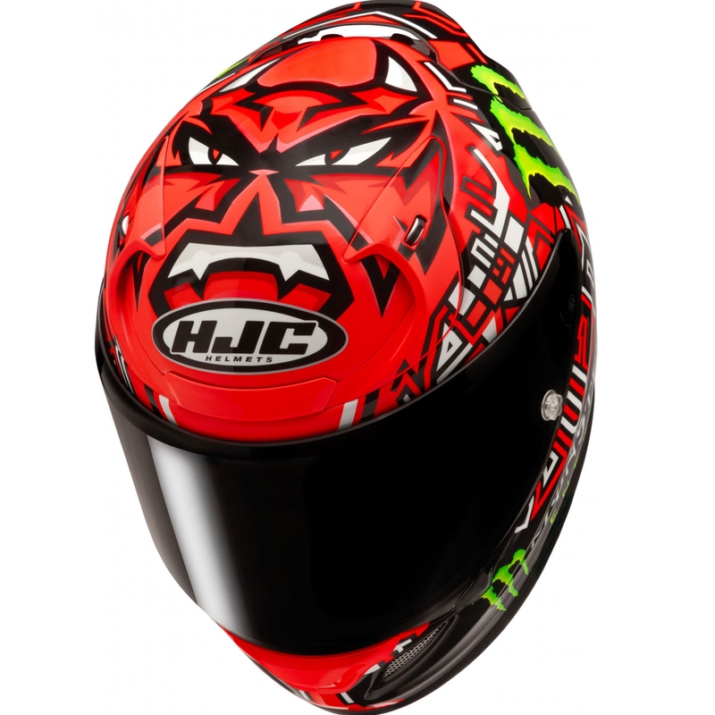 Casco integral de moto HJC RPHA 12 Quartararo Replica II MC1 rojo-negro