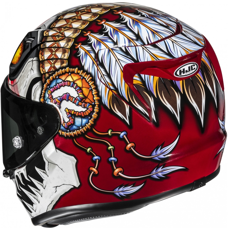 Casco integral de moto HJC RPHA 12 Skully MC1 blanco-rojo