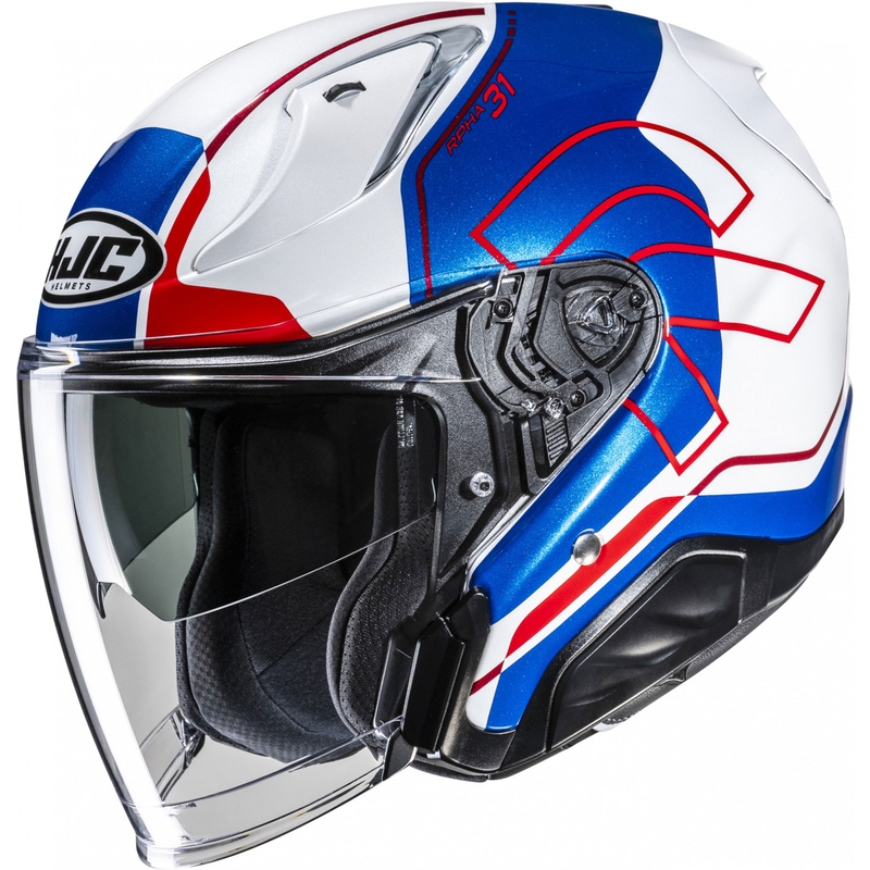Casco de moto jet RPHA 31 Dereen MC21 blanco-azul-rojo
