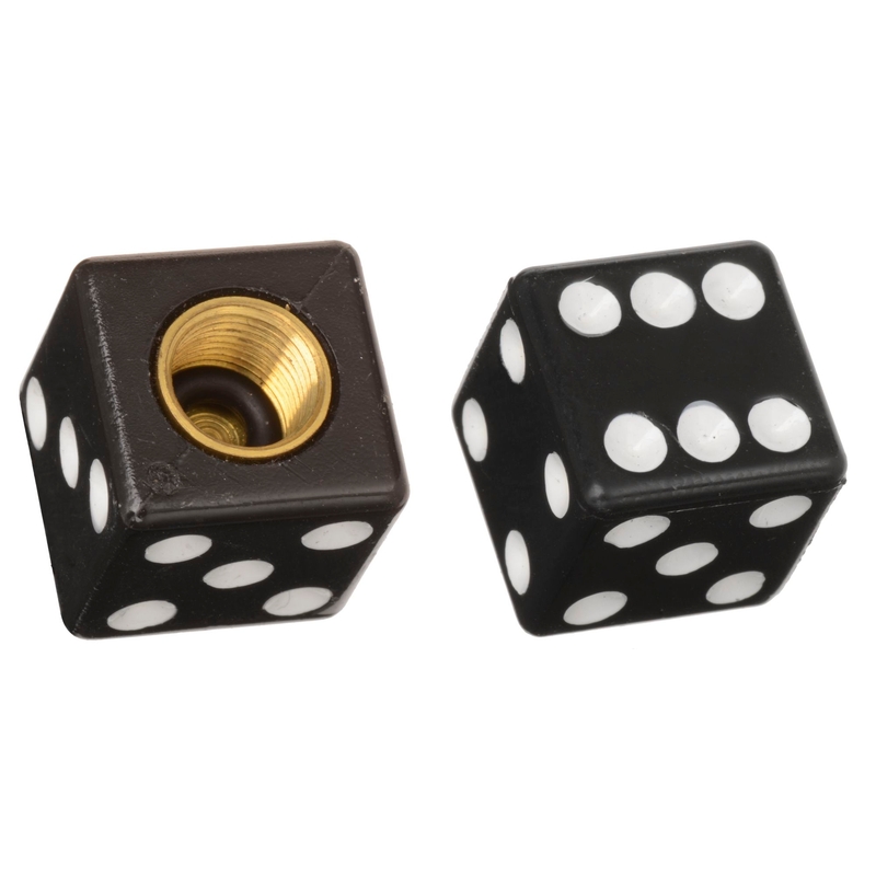 Tapones de válvula Oxford Lucky Dice negros