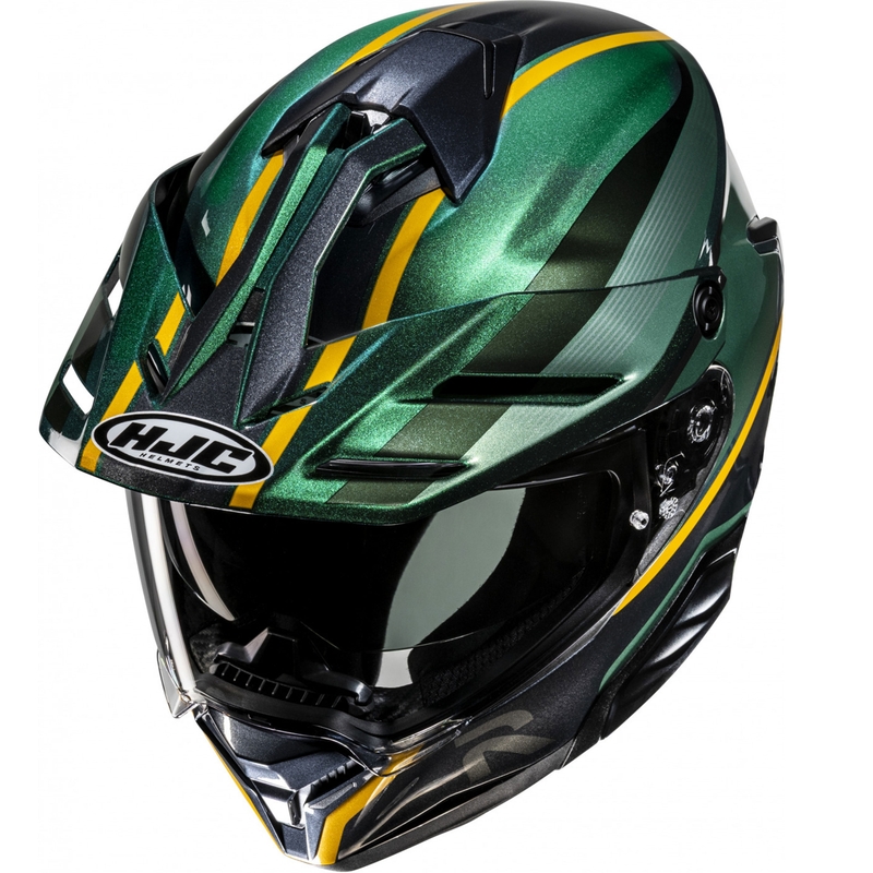 Casco de moto enduro HJC RPHA 60 Arbre MC4 verde-negro-amarillo