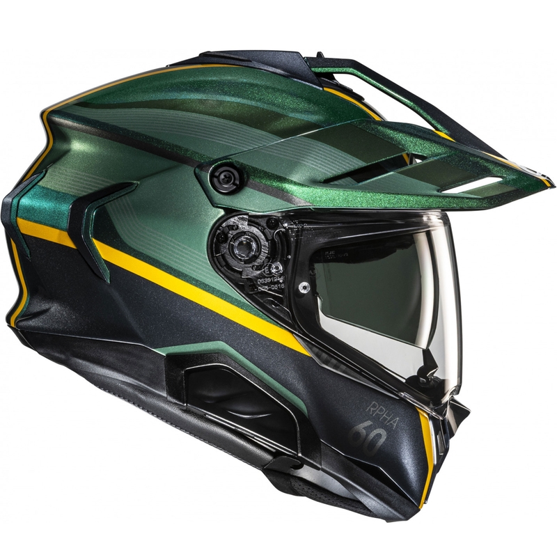 Casco de moto enduro HJC RPHA 60 Arbre MC4 verde-negro-amarillo