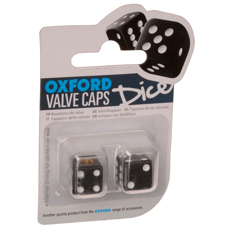 Tapones de válvula Oxford Lucky Dice negros
