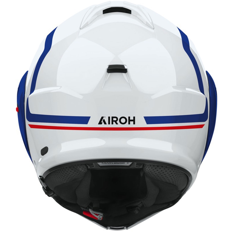 Casco de moto abatible Airoh Mathisse 2 Genius azul-rojo brillante