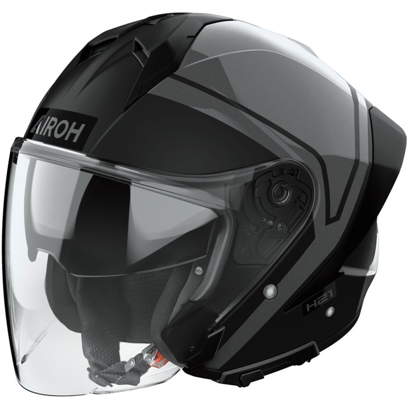Casco de moto jet Airoh H21 Square negro mate-gris brillante