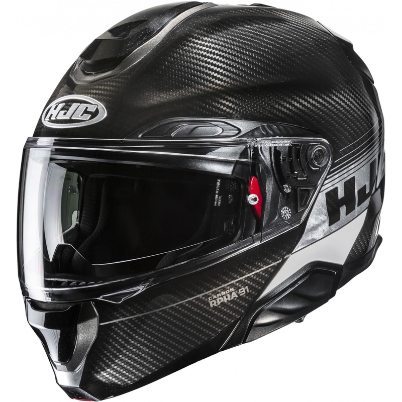 Casco de moto abatible HJC RPHA 91 CARBON Elig MC5 negro-gris